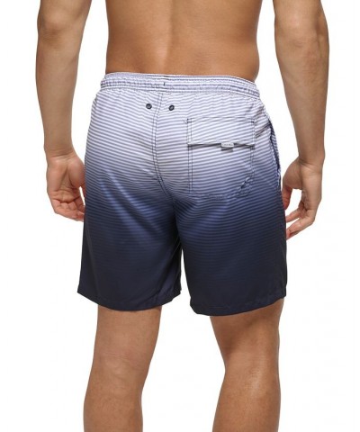 Calvin Kelin Men's Regular-Fit OmbrÉ Gradient Stripe UPF 50+ 7" Swim Trunks PD03 $20.05 Swimsuits