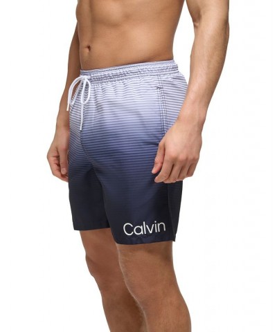 Calvin Kelin Men's Regular-Fit OmbrÉ Gradient Stripe UPF 50+ 7" Swim Trunks PD03 $20.05 Swimsuits