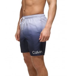 Calvin Kelin Men's Regular-Fit OmbrÉ Gradient Stripe UPF 50+ 7" Swim Trunks PD03 $20.05 Swimsuits