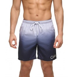 Calvin Kelin Men's Regular-Fit OmbrÉ Gradient Stripe UPF 50+ 7" Swim Trunks PD03 $20.05 Swimsuits