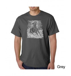 Men's Word Art T-Shirt - Horse Breeds Gray $19.24 T-Shirts