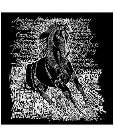 Men's Word Art T-Shirt - Horse Breeds Gray $19.24 T-Shirts