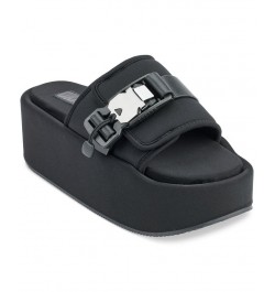 Women's Vizer Platform Slide Sandals Black $38.08 Shoes