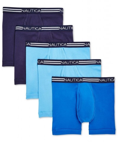 Men's 5-Pk. Cotton Boxer Briefs Blue $26.18 Underwear