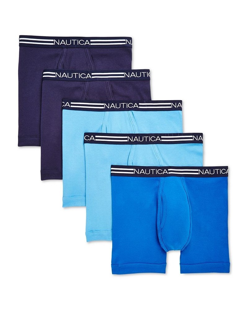 Men's 5-Pk. Cotton Boxer Briefs Blue $26.18 Underwear