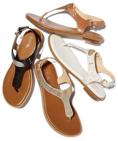 Women's MK Plate Flat Thong Sandals PD01 $52.25 Shoes