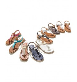 Women's MK Plate Flat Thong Sandals PD01 $52.25 Shoes