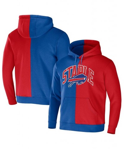 Men's NFL X Staple Royal, Red Buffalo Bills Split Logo Pullover Hoodie $31.02 Sweatshirt