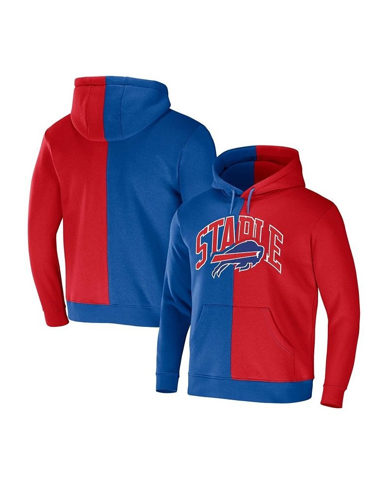 Men's NFL X Staple Royal, Red Buffalo Bills Split Logo Pullover Hoodie $31.02 Sweatshirt