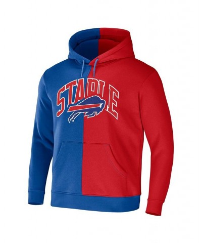 Men's NFL X Staple Royal, Red Buffalo Bills Split Logo Pullover Hoodie $31.02 Sweatshirt