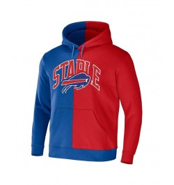 Men's NFL X Staple Royal, Red Buffalo Bills Split Logo Pullover Hoodie $31.02 Sweatshirt