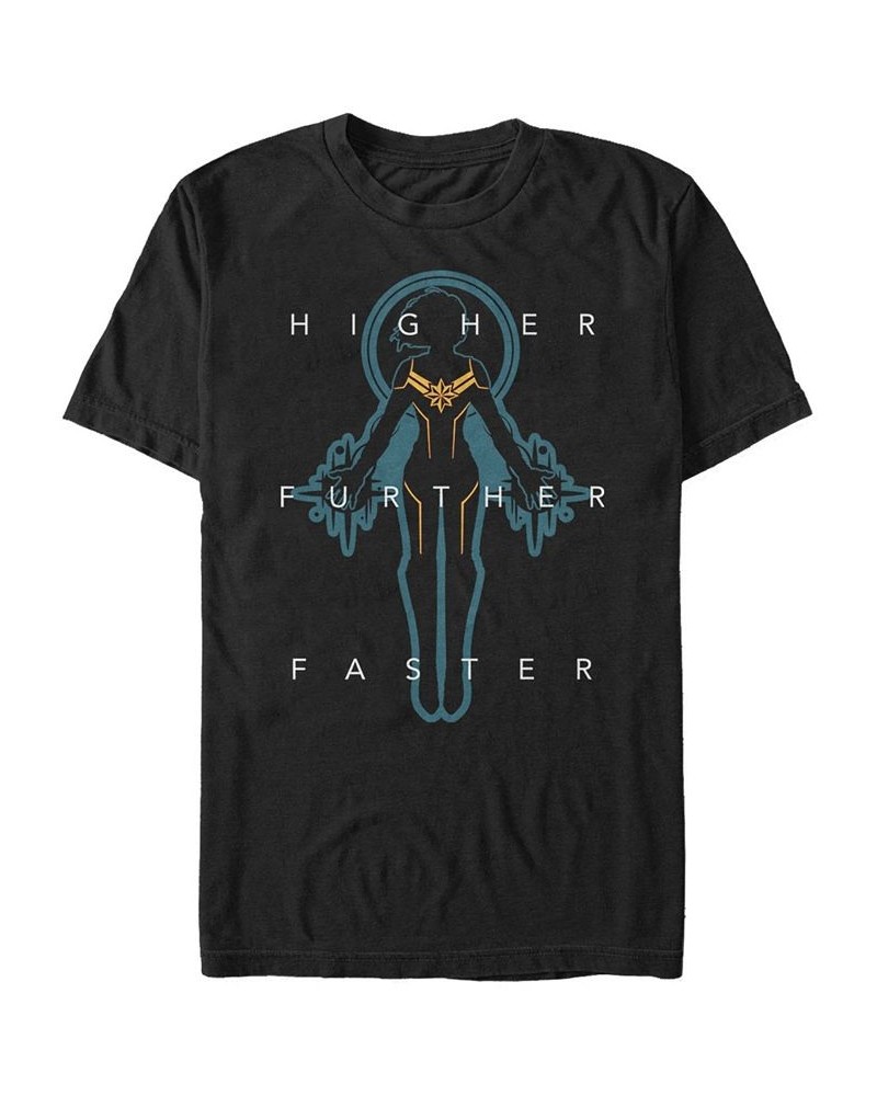 Marvel Men's Captain Marvel Higher, Further and Faster Silhouette Short Sleeve T-Shirt Black $19.59 T-Shirts