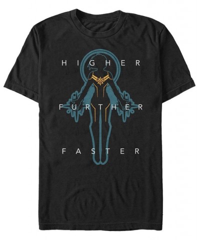 Marvel Men's Captain Marvel Higher, Further and Faster Silhouette Short Sleeve T-Shirt Black $19.59 T-Shirts