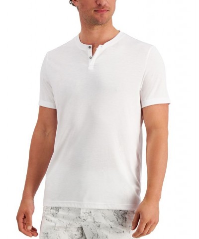 Men's Solid Henley White $10.39 T-Shirts