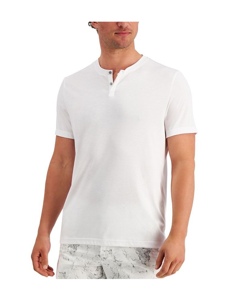 Men's Solid Henley White $10.39 T-Shirts