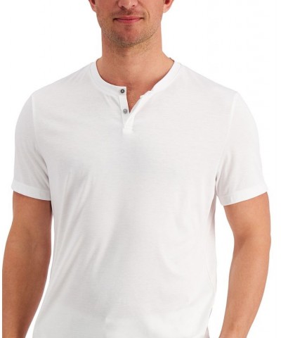 Men's Solid Henley White $10.39 T-Shirts