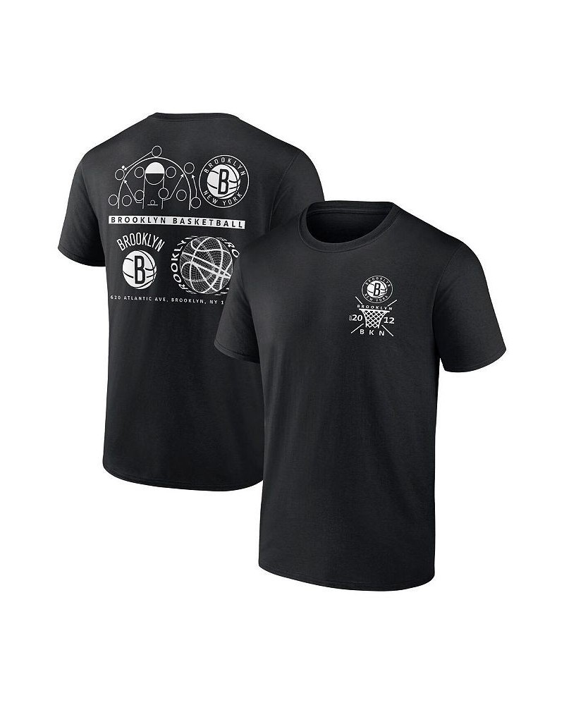 Men's Branded Black Brooklyn Nets Court Street Collective T-shirt $24.35 T-Shirts