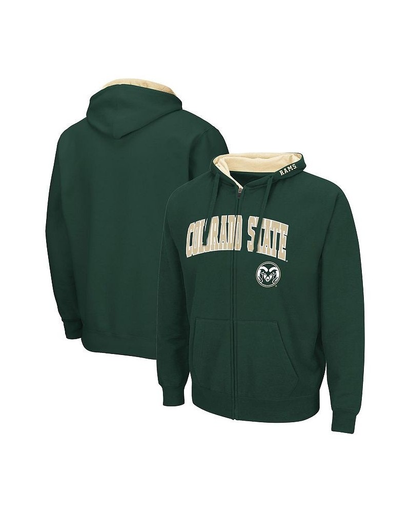 Men's Green Colorado State Rams Arch & Logo 3.0 Full-Zip Hoodie $23.50 Sweatshirt