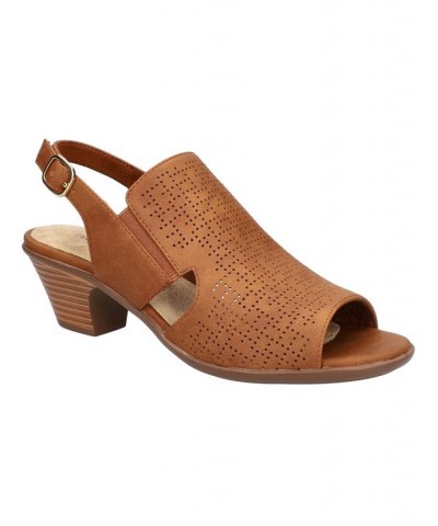 Women's Zelma Heeled Sandals Tan $30.00 Shoes