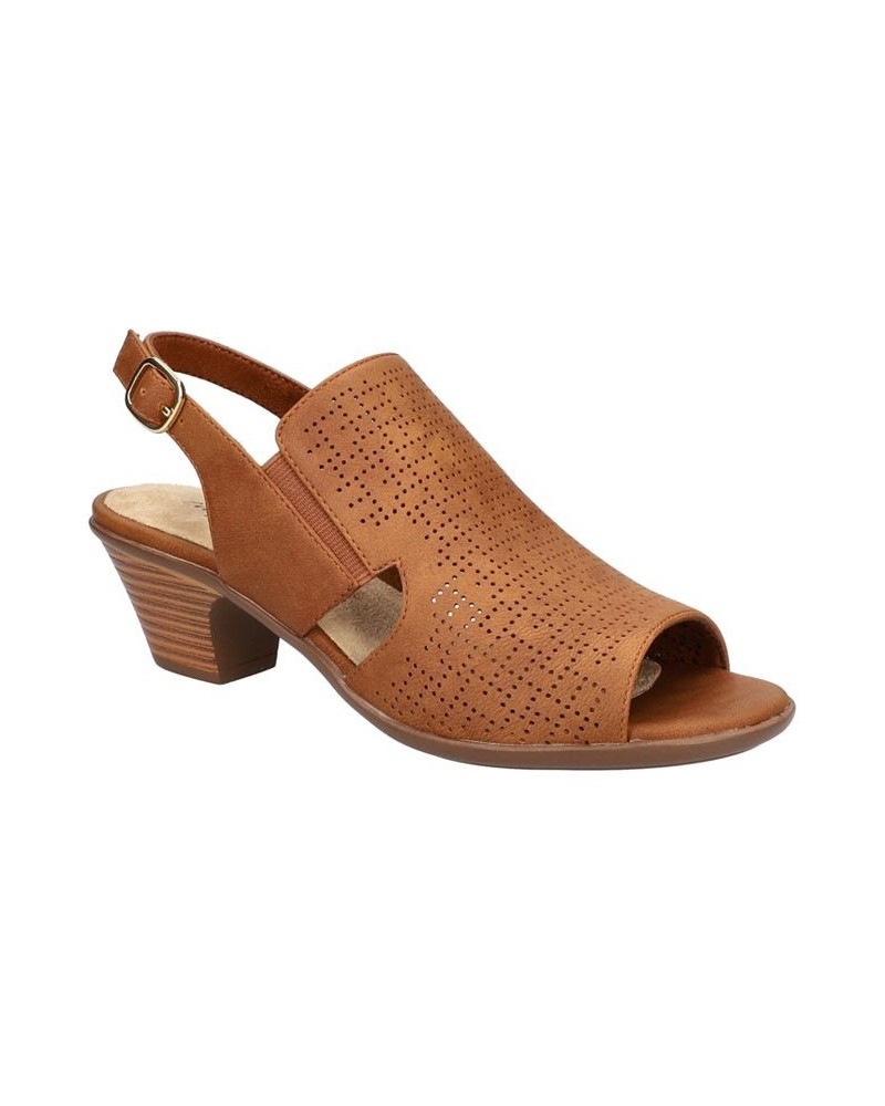 Women's Zelma Heeled Sandals Tan $30.00 Shoes