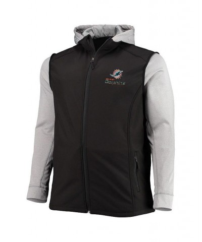 Men's Black, Gray Miami Dolphins Big and Tall Alpha Full-Zip Hoodie Jacket $36.55 Jackets