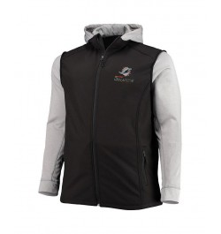 Men's Black, Gray Miami Dolphins Big and Tall Alpha Full-Zip Hoodie Jacket $36.55 Jackets