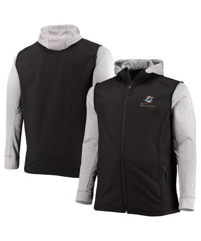 Men's Black, Gray Miami Dolphins Big and Tall Alpha Full-Zip Hoodie Jacket $36.55 Jackets