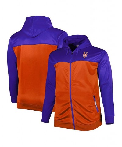 Men's Royal, Orange New York Mets Big and Tall Yoke Full-Zip Hoodie $49.49 Sweatshirt