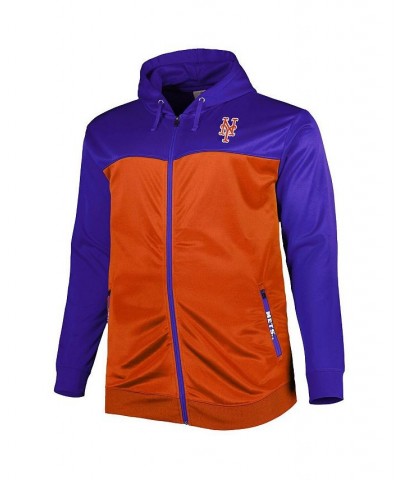 Men's Royal, Orange New York Mets Big and Tall Yoke Full-Zip Hoodie $49.49 Sweatshirt