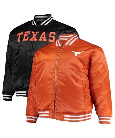 Men's Texas Orange, Black Texas Longhorns Big and Tall Reversible Satin Full-Zip Jacket $35.20 Jackets