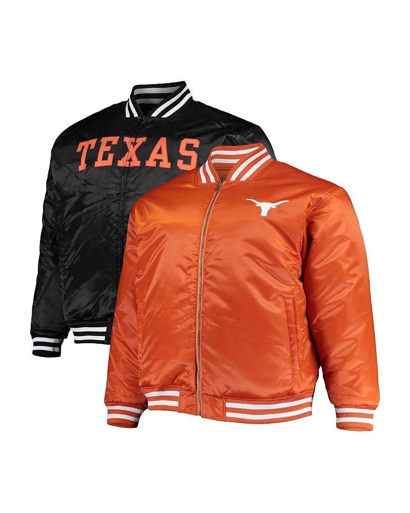 Men's Texas Orange, Black Texas Longhorns Big and Tall Reversible Satin Full-Zip Jacket $35.20 Jackets