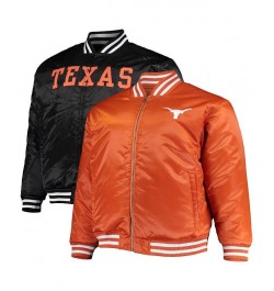 Men's Texas Orange, Black Texas Longhorns Big and Tall Reversible Satin Full-Zip Jacket $35.20 Jackets