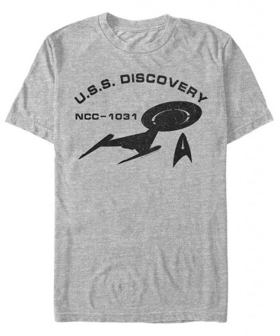 Star Trek Men's Discovery Logo U.S.S. Discovery Short Sleeve T-Shirt Gray $20.99 T-Shirts