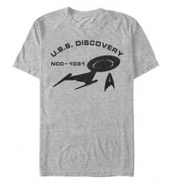 Star Trek Men's Discovery Logo U.S.S. Discovery Short Sleeve T-Shirt Gray $20.99 T-Shirts