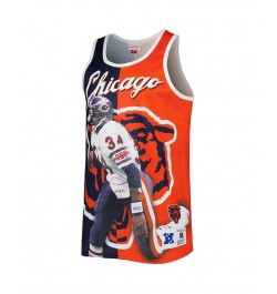 Men's Walter Payton Navy, Orange Chicago Bears Retired Player Graphic Tank Top $42.75 T-Shirts