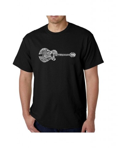 Men's Word Art T-Shirt - Country Guitar Black $19.24 T-Shirts