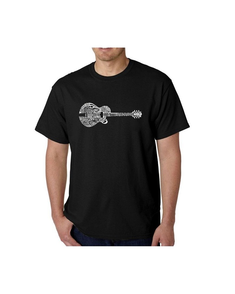 Men's Word Art T-Shirt - Country Guitar Black $19.24 T-Shirts