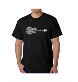 Men's Word Art T-Shirt - Country Guitar Black $19.24 T-Shirts