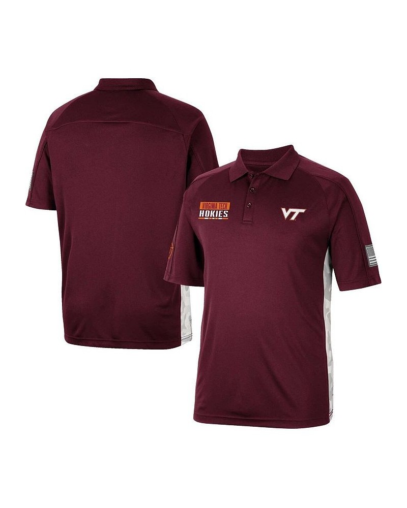 Men's Maroon Virginia Tech Hokies OHT Military-Inspired Appreciation Snow Camo Polo Shirt $29.40 Polo Shirts