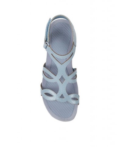 Women's Raeanne Wedge Sandal Blue $46.28 Shoes