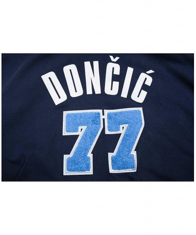 Men's Luka Doncic Navy Dallas Mavericks Name and Number Short Sleeve Pullover Hoodie $42.50 Sweatshirt