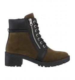 Women's Taylor Colorblock Lace-Up Boots Green $38.50 Shoes