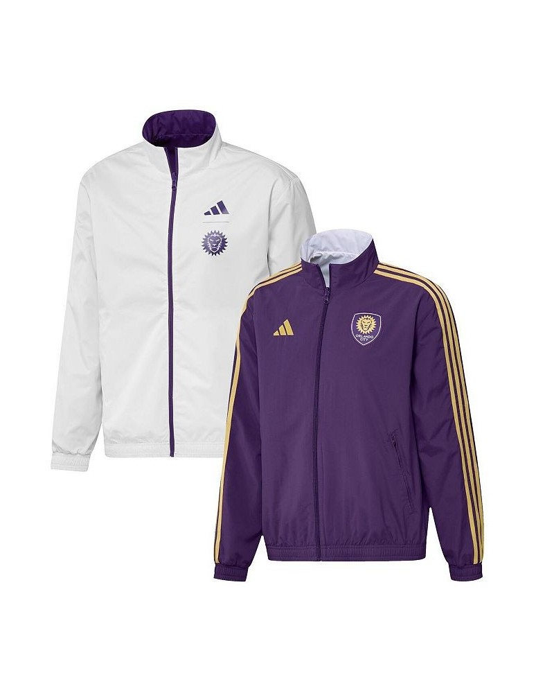 Men's Purple, White Orlando City SC 2023 On-Field Anthem Full-Zip Reversible Team Jacket $42.00 Jackets