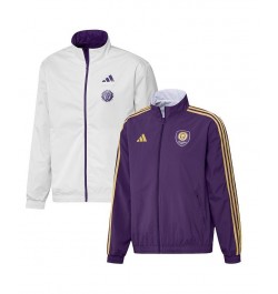 Men's Purple, White Orlando City SC 2023 On-Field Anthem Full-Zip Reversible Team Jacket $42.00 Jackets