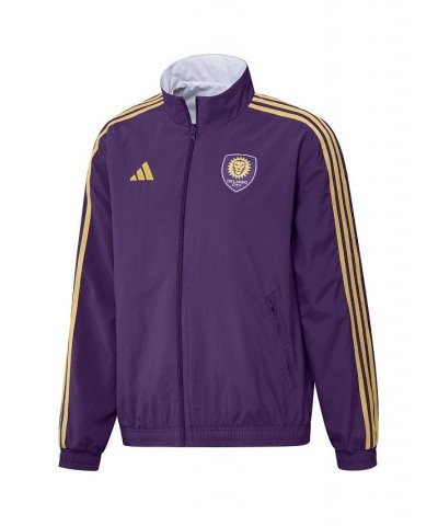 Men's Purple, White Orlando City SC 2023 On-Field Anthem Full-Zip Reversible Team Jacket $42.00 Jackets