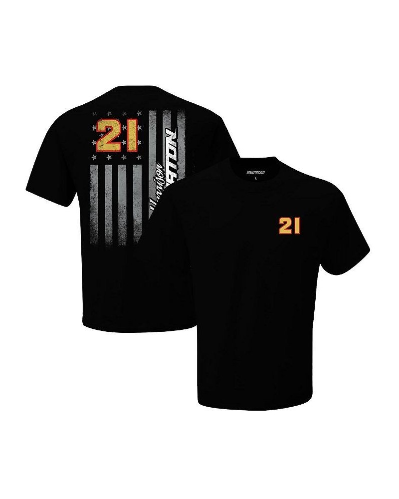 Men's Checkered Flag Black Harrison Burton Exclusive Tonal Flag T-shirt $18.24 T-Shirts