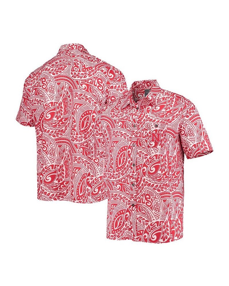 Men's Scarlet Nebraska Huskers Make Like A Tree Camp Button-Up Shirt $30.00 Shirts