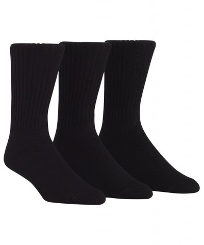 Men's Cotton Rich Casual Rib Crew Socks, 3-Pack Black $10.39 Socks