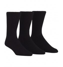 Men's Cotton Rich Casual Rib Crew Socks, 3-Pack Black $10.39 Socks