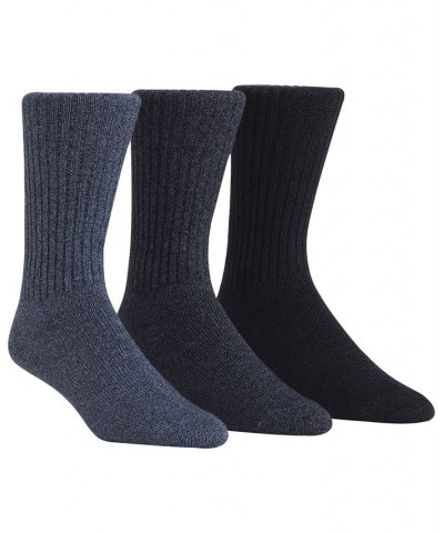 Men's Cotton Rich Casual Rib Crew Socks, 3-Pack Black $10.39 Socks